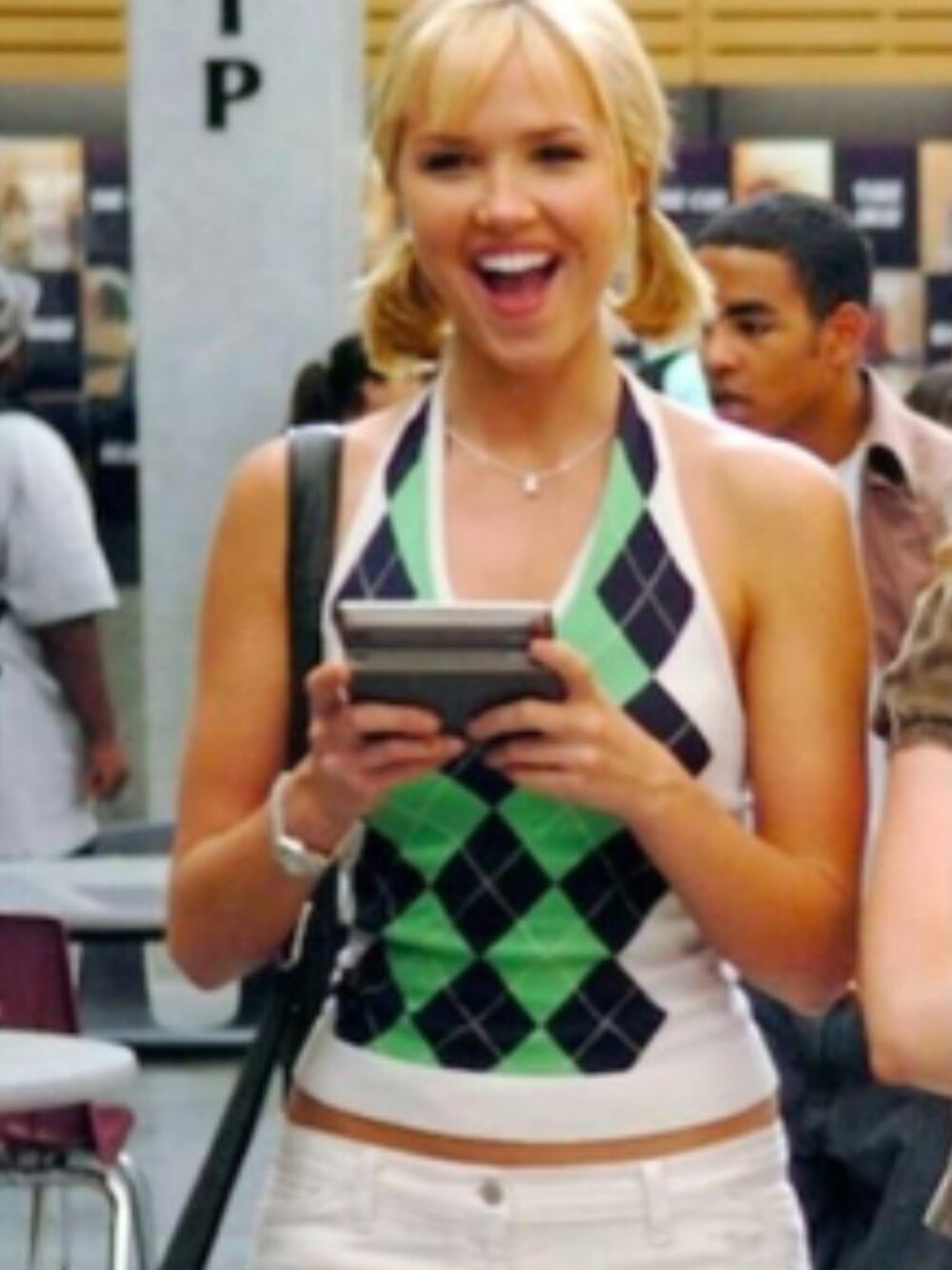 Vintage JCrew Argyle Knit Halter Top Featured in John Tucker Must Die Y2K Grail - Picture 4 of 9